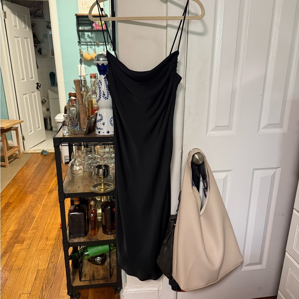 Elegant Black Spaghetti Strap Dress